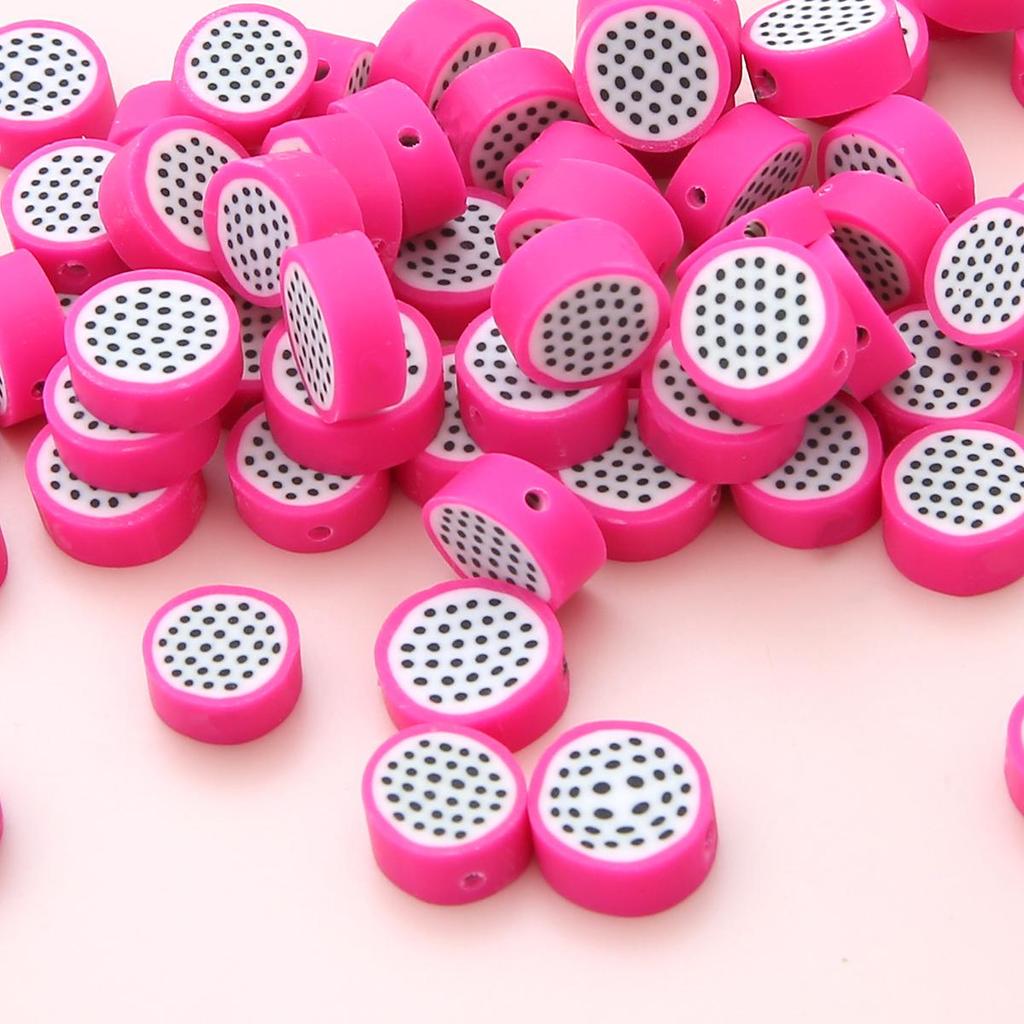 1000Pcs Mixed Color Fruit Style Polymer Clay Spacer Beads For Jewelry Making