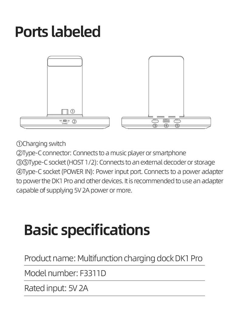 FiiO DK1 Pro Desktop Multifunctional Stand with Type-C Charging Dock