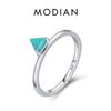 MODIAN Роскошные кольца из стерлингового серебра 925 пробы с геометрическим треугольником и натуральными опалами на палец для женщин, модные украшения для вечеринок