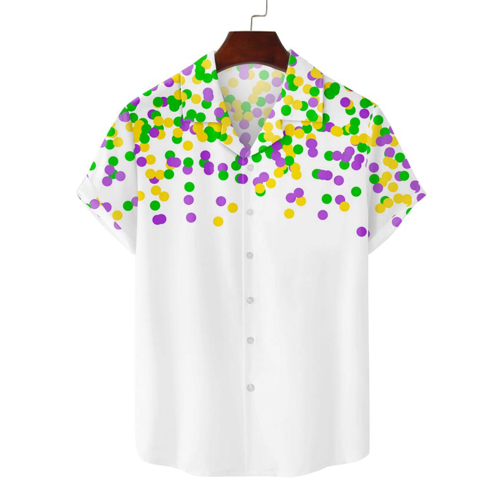 Мужская летняя новая свободная рубашка с коротким рукавом с принтом, кардиган, пляжная рубашка