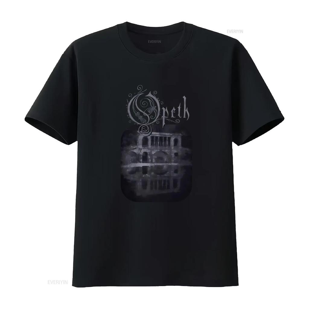 Opeth Могила Металлическая Музыкальная Группа Футболка Черный Красный Средний M Готический Дизайн винтажный Стиранный Дышащий мода Унисекс Повседневный