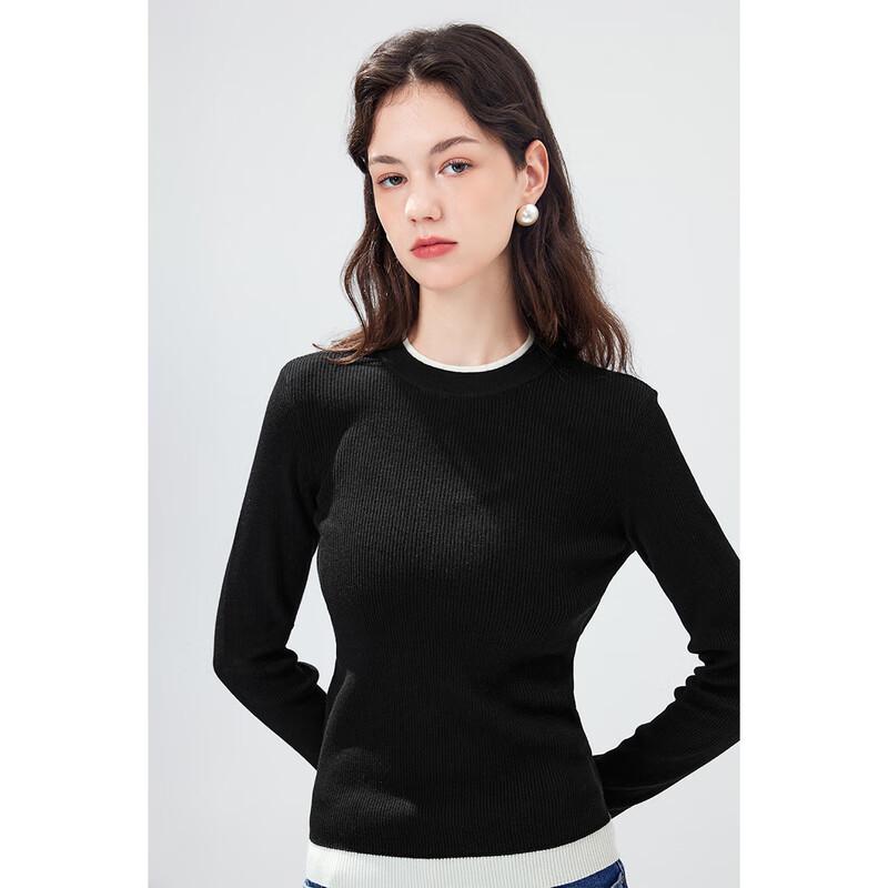 Women's Faux Two-Piece Wool Blend Knit Top