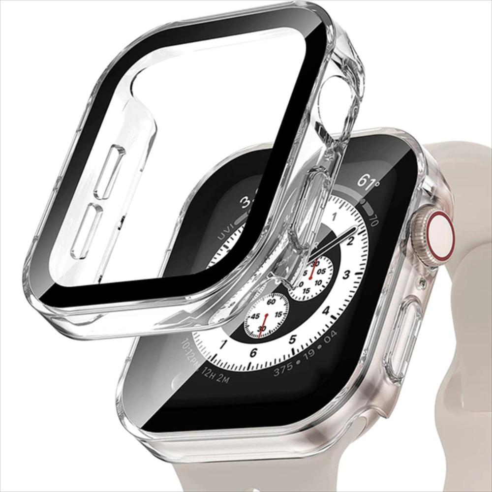Водонепроницаемый чехол с гальваническим покрытием + Стекло для Apple Watch 11 10 Чехол 46мм 42мм 45 41 44мм Защитное стекло для iWatch 9 8 7 6 5 4 SE