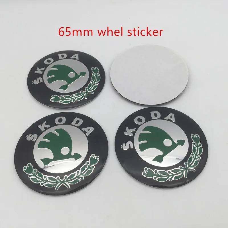 uwhxm4 4pcs 3D 56mm 60mm 65mm 70mm 75mm For Skoda Car emblem Wheel hub Center Cap Badge covers sticker Decals Styling accessories