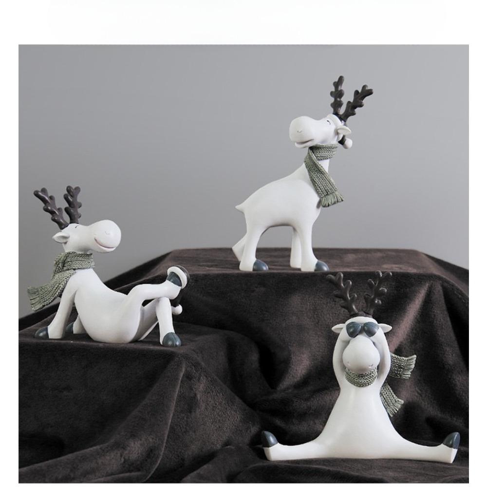 Набор смоляных статуэток оленя и лося, креативные исцеляющие художественные украшения, ручные инструменты и материалы, швейные принадлежности, домашний декор, праздничные украшения