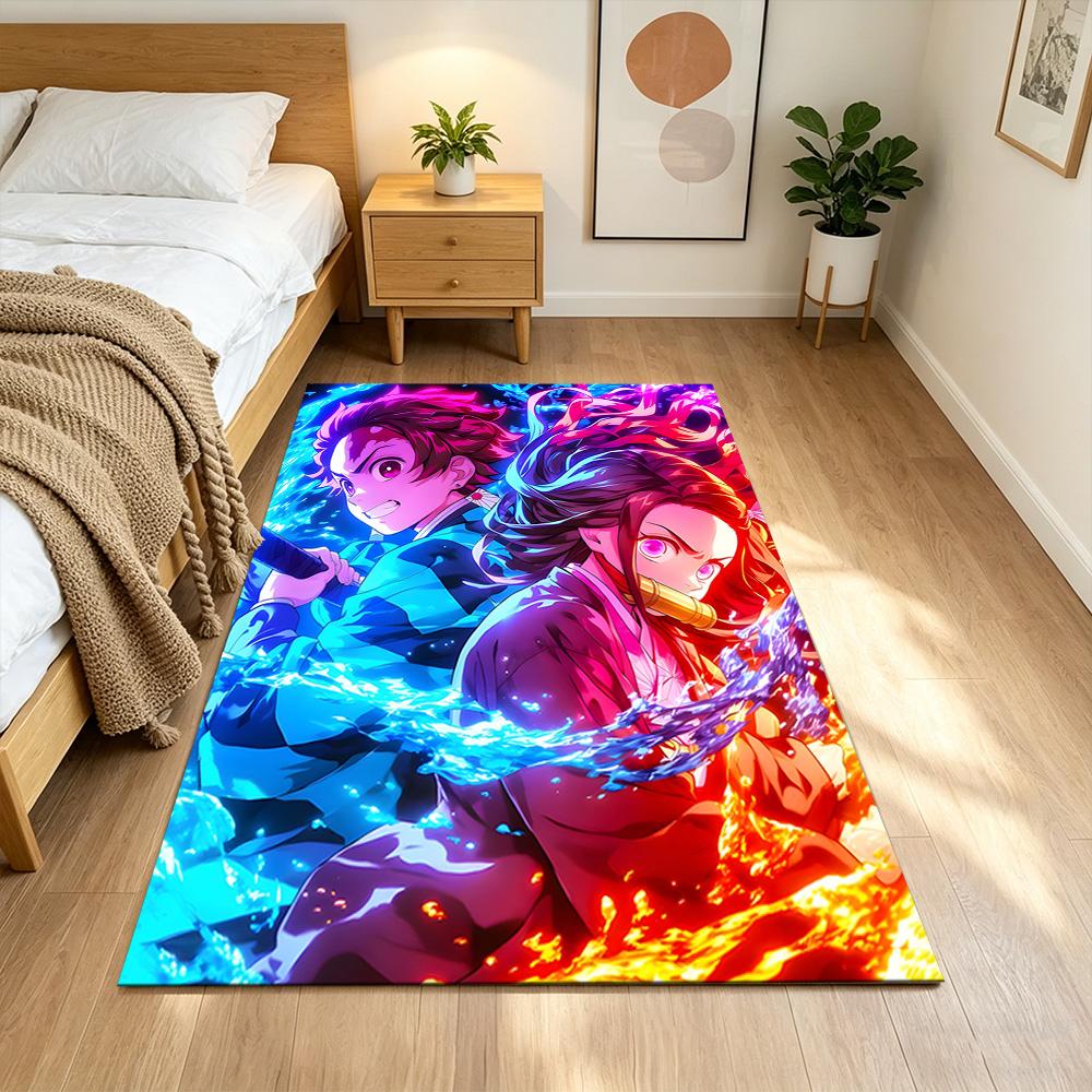 Demon Slayer Battle Fury Non-Slip Home Carpet Design for Office Decor Living Room Gift