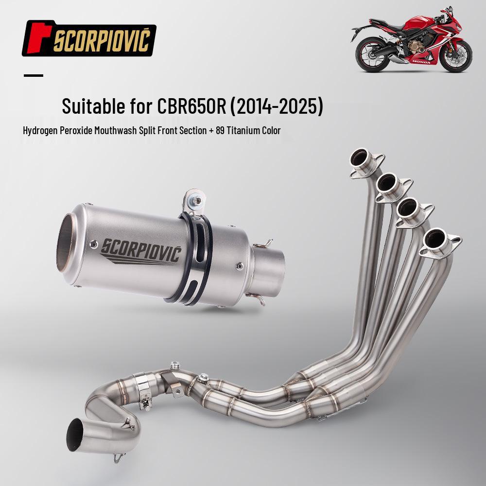 CBR650R Full System Exhaust Kit: Dual Oxygen Sensor, Front & Rear Pipes, Muffler (2014-2025)