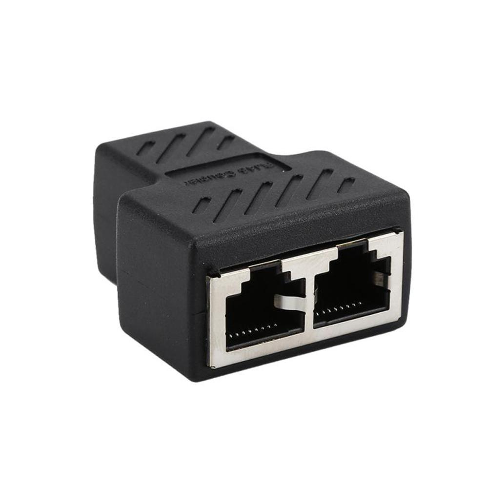 LAN Docking Plug 1 To 2 Ways Extender Coupler RJ45 Splitter Adapters Network Connector