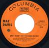 7-дюймовая пластинка МАК ДЭВИС - Не подсаживайся на меня, детка / Поэма  445618 Columbia 1972 Канада Поп Б/У