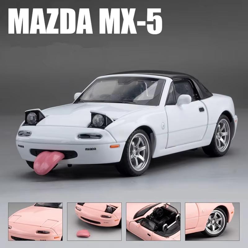 Новый 1:32 Mazda MX5 MX-5 Суперкар Металлический сплав Литые игрушки Модель автомобиля Коллекционные предметы Подарок на день рождения Звук и свет Детские игрушки Хобби