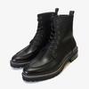 Joenshoe Human Stitch Side Zipper U-Tip Worker Boots Black