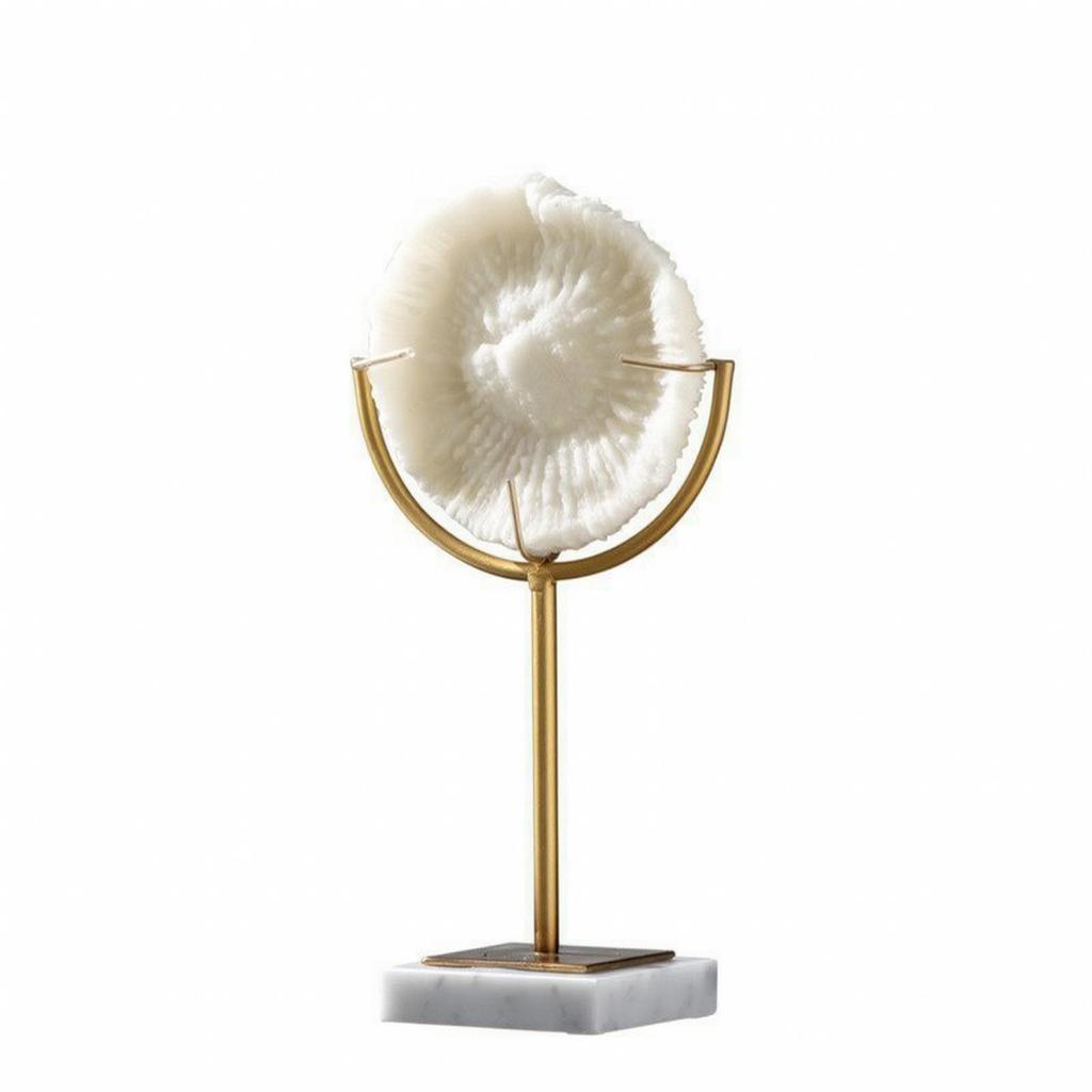 Coral Sculpture with Marble Base Beach-Themed for Display Shelf, Entryway