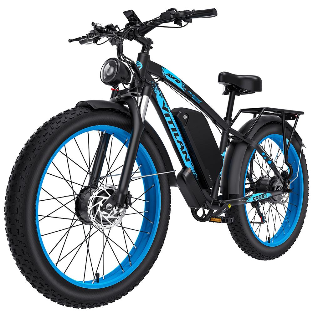 VITILAN H5 Adult electric bicycles equipped with 1000W dual motors (peak 2500W) 52V 25Ah high-capacity removable battery.