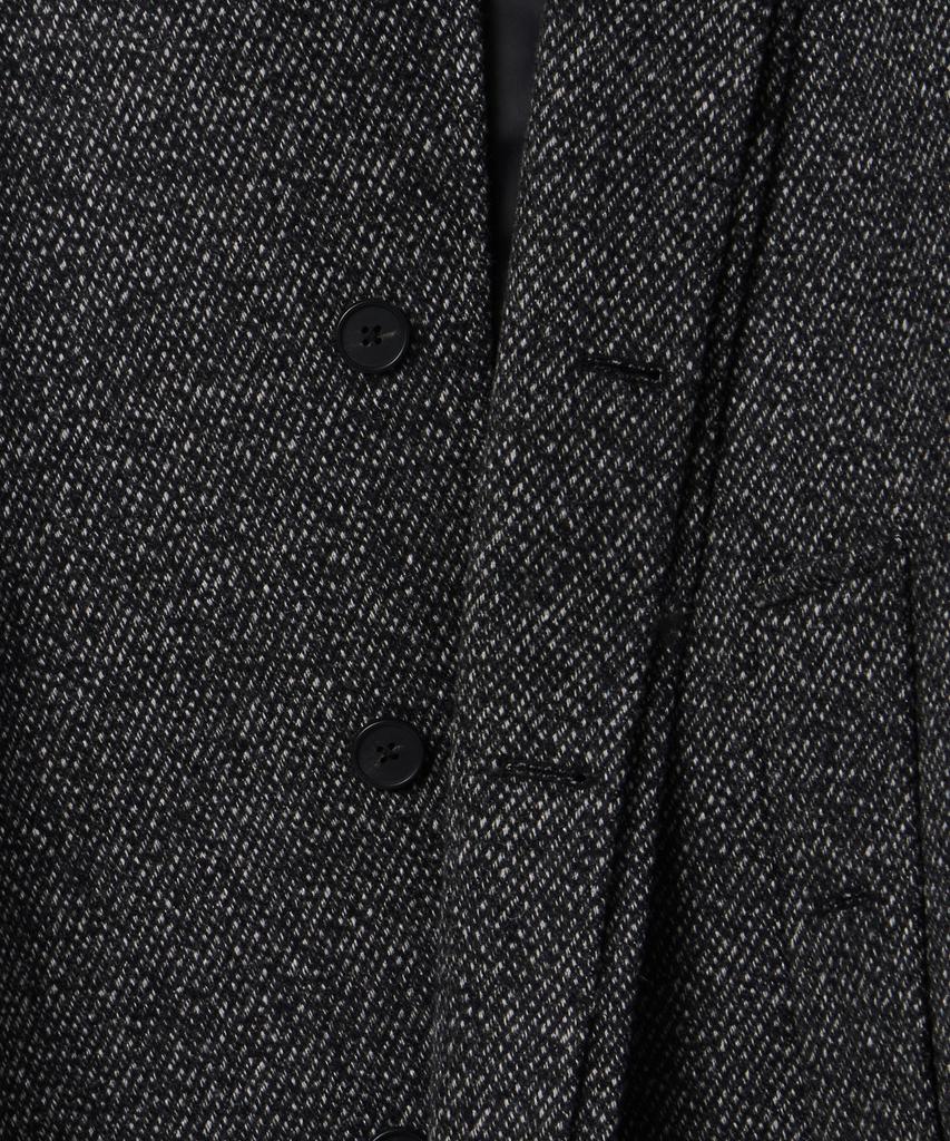 Musinsa Standard Wool Blend Twill Tweed Oversized Balmacaan Coat [Dark Grey]