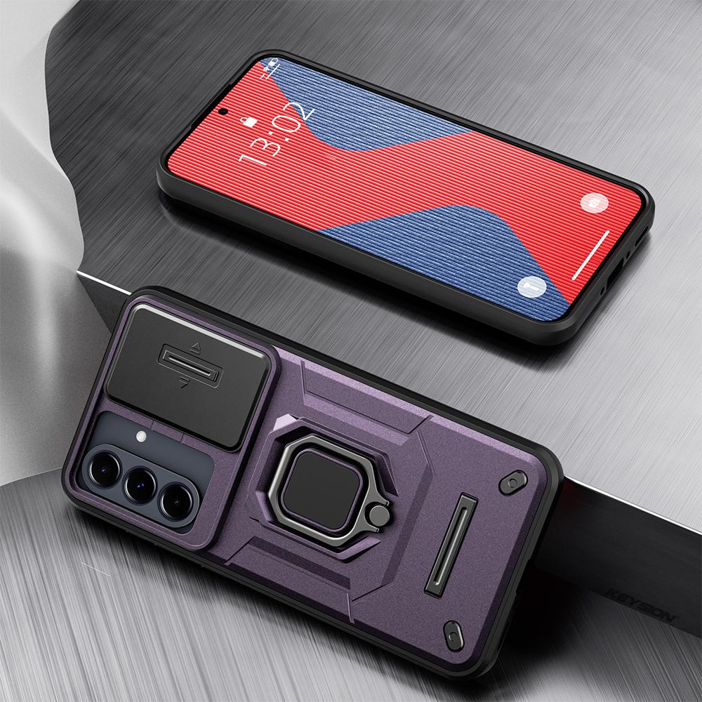 KEYSION Противоударный защитный чехол для Samsung A56 5G A36 Slide Push Pull защитное кольцо для объектива камеры чехол для телефона Galaxy A26 A56