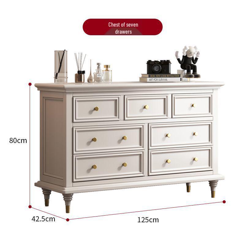 Solid Wood Retro Chest of Drawers: Bedroom & Living Room Storage Cabinet