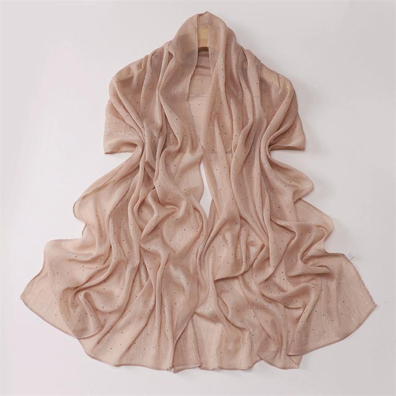 Однотонный Мятый Стразы Блестящий Точечный Мерцающий Шали Шарф Высокое Качество Накидка Пляжная Пашмина Стола Буфандас Мусульманский Хиджаб 180*70См