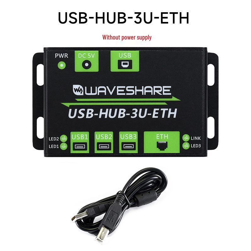 MicroSnow Industrial Multi-Functional 3-Port USB Hub with Gigabit Ethernet Adapter