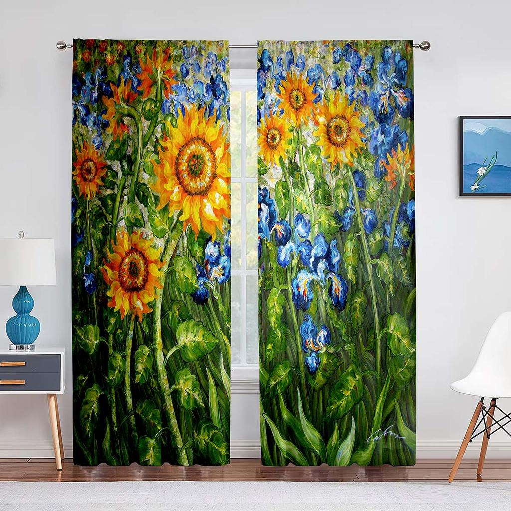 Вуаль «Звездная ночь», занавеска с принтом звезд Ван Гога, художественные декоративные шифоновые тюлевые шторы для гостиной, спальни, кухни, декор