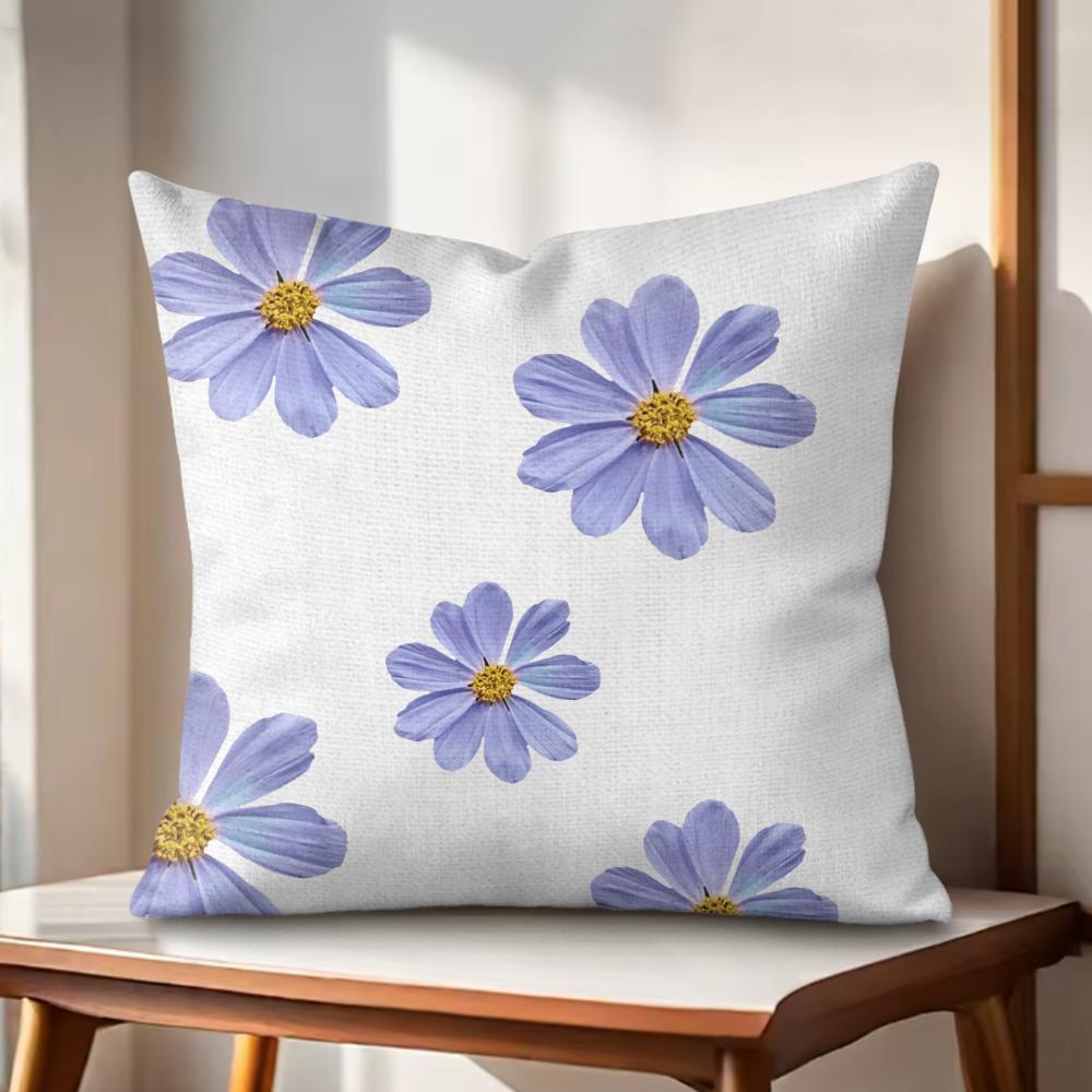 Simple petal pattern Cushion Cover Natural Linen Organic Fabric Double-Sided Printing Couch Pillow Covers Home Decor