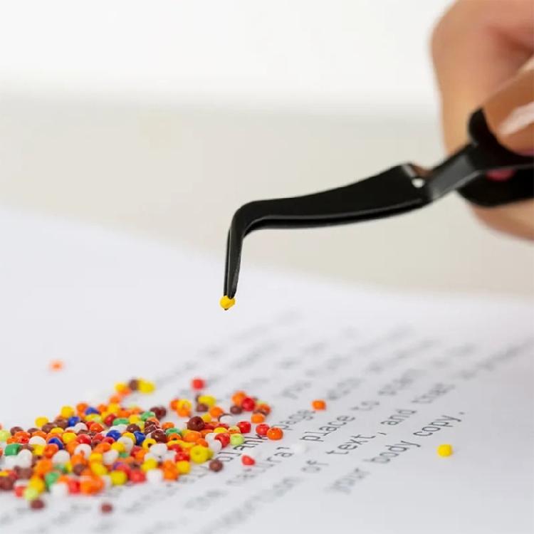 Пинцет для бисероплетения Пинцет с изогнутым кончиком для DIY-поделок Пинцет с мягким захватом