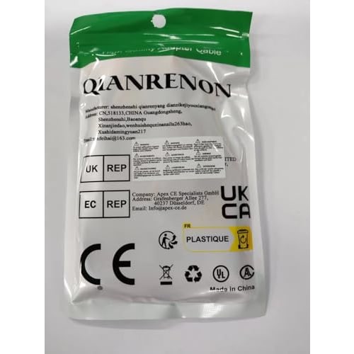 QIANRENON 90 Angle TS 6.35mm To XLR Unbalanced Microphone Cable, XLR Female To 1/4" 6.35mm TS Right Angle Mono Audio Extension Cable for Mixer Amplif