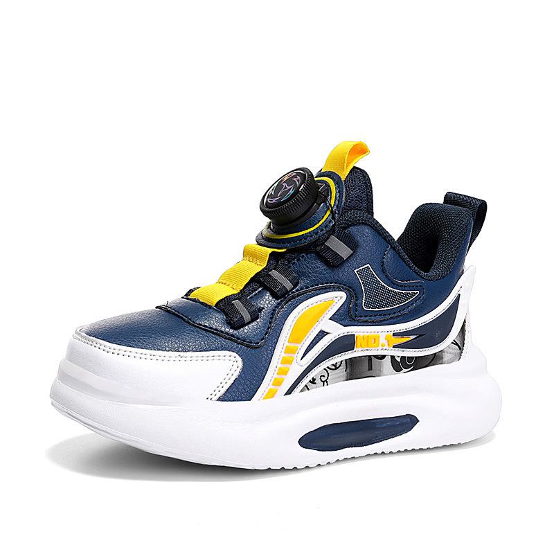 2024 Spring/ Autumn Boys' Leather Sneakers- Waterproof, Non-Slip, Soft Sole- Ideal for Students' Sports.