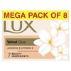 LUX Velvet Glow Jasmine & Vitamin E for Glowing Skin Beauty Soap Offer Pack 8x150 G