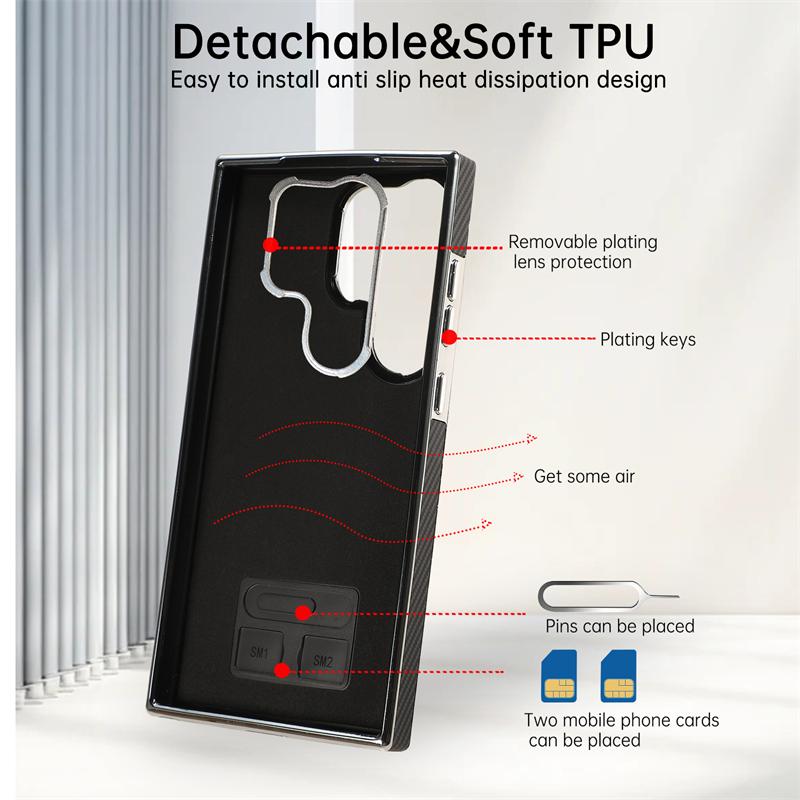 Роскошный магнитный чехол из углеродного волокна Magsafe для Samsung Galaxy S24 S22 Ultra S23 Plus S24Ultra S23Ultra Macsafe задняя крышка