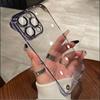 Ультратонкий прозрачный чехол-бампер с полным покрытием для iPhone 16 Pro Max с гальванизированной рамкой, ударопрочный поликарбонатный бампер