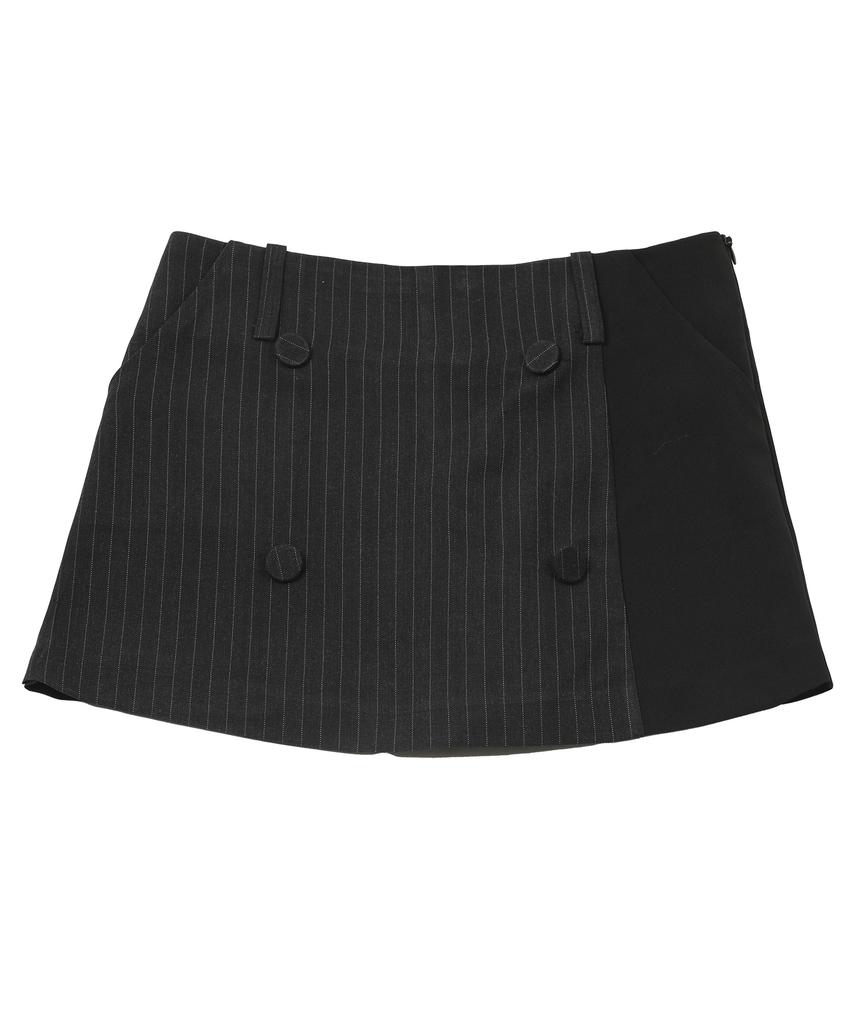Catharsis Mini Skirt Pants Black Pinstripe One Size