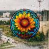 Подсолнух Предупреждающая наклейка для предотвращения столкновений Цветная 3D Электростатическая наклейка на стекло Декоративное искусство