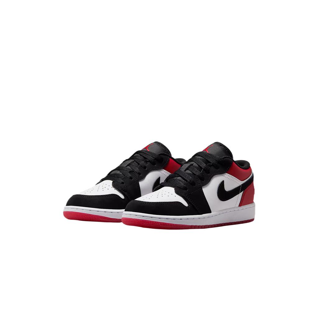 Кроссовки Air Jordan 1 Low SE GS Black Toe для детей Белые Красно-бордовый IB8970-106