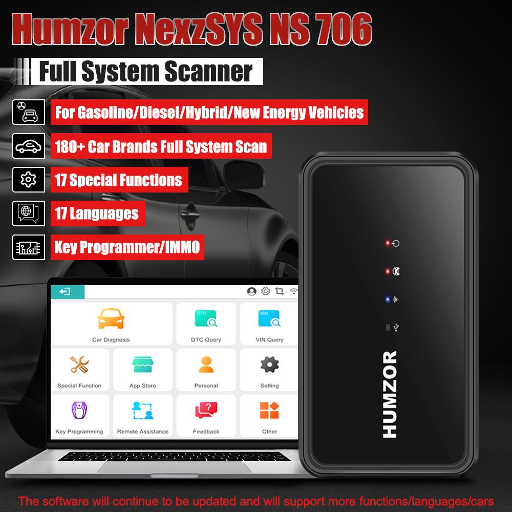 Humzor NexzSYS NS 706 ns706 OBD2 сканер автомобильный диагностический ПК полная система 17 сервисы сброса ECU Key Programmer Tools pk Thinkdiag