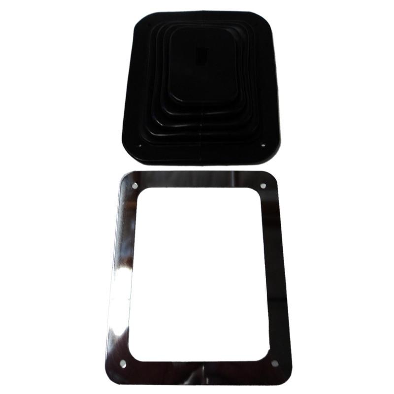 Reliable-For Hurst Rubber Shifter Boot With Chrome Plate 5 5/8 Inch X 6 3/4 Inch Manual Automatic 350