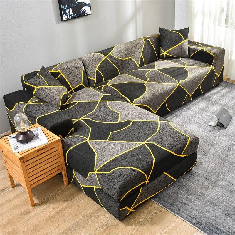 Чехлы на диван с геометрическим рисунком для гостиной, эластичный угловой чехол для дивана, L-образный чехол для шезлонга, чехлы для стула, 1/2/3/4 сиденья