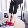 2025 лето и осень новая модель средний каблук толстый каблук рабочие туфли мелкий вырез туфли-лодочки женский производитель