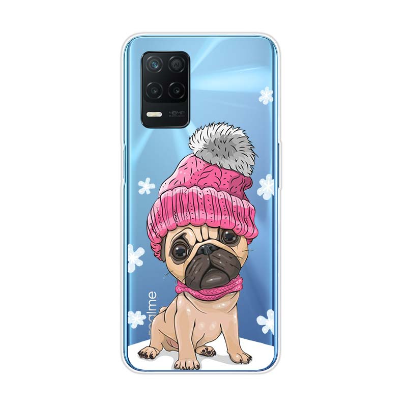 Cartoon Cute Pug Dog For Realme 8 8i V3 V5 GT Neo Flash Edition Explorer Master Neo2 Narzo 30 50i 50A C21Y Phone Case
