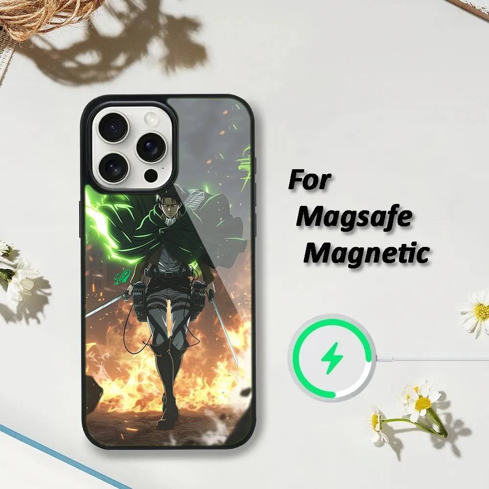 Levi Ackerman Attack on Titan Phone Case For iPhone 16,15,14,13,12,11,Plus,Pro,Max,Mini Magsafe Magnetic Wireless Charging
