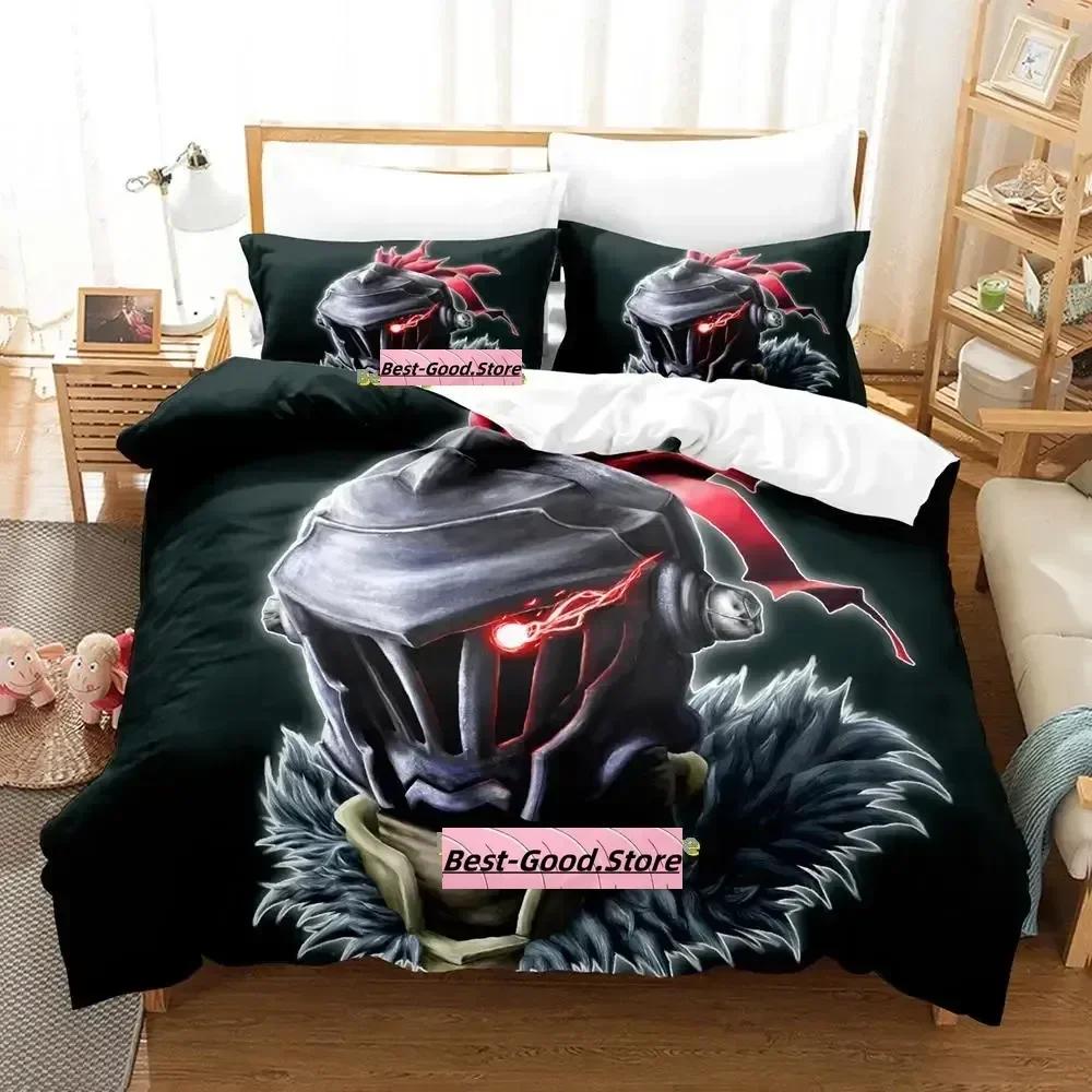 Новый комплект постельного белья Goblin Slayer Single Twin с принтом, комплект постельного белья с наволочкой, мягкое покрывало на кровать Single Double Quen Super King-Size Размерыd