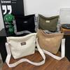 Women's Corduroy Shoulder Bags Large Capacity Solid Color Handbags Daily Commuting Crossbody Bags
