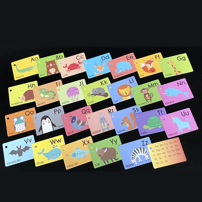 Игрушки Монтессори для детей Раннее обучение Английские карточки Флэш Развивающие игрушки Детское познание Карточка со словом Форма Животное Цвет Игрушка