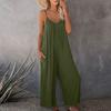 Women Strap Jumpsuit Summer New Style Solid Color Pocket Casual Jumpsuit Female