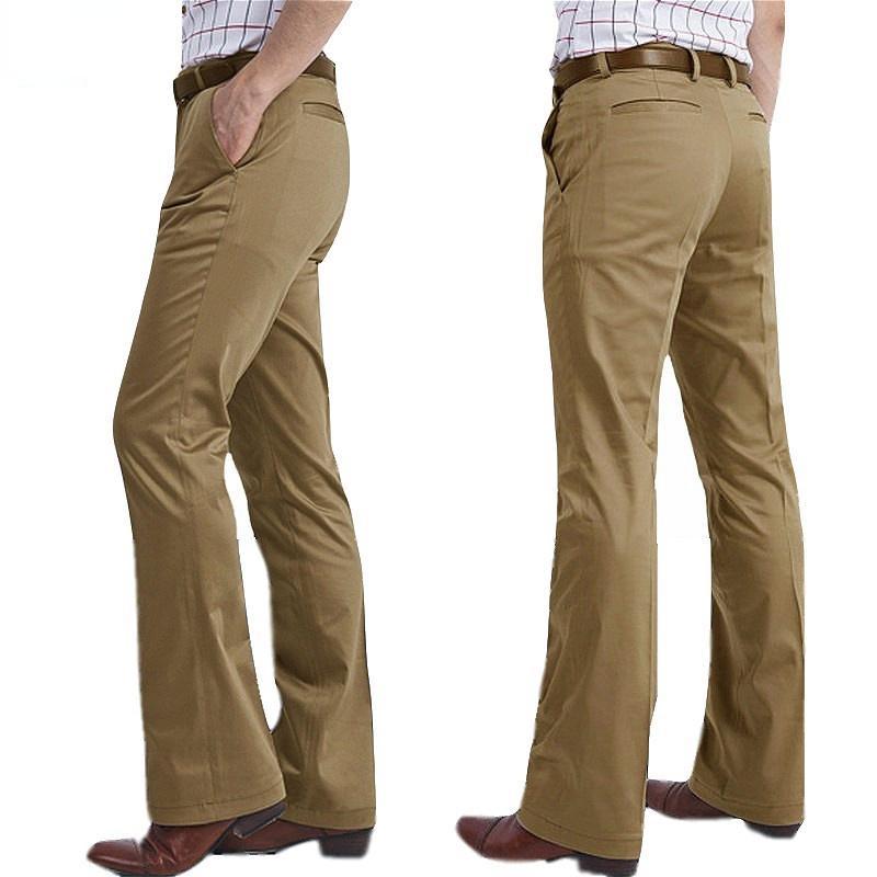 Мужские брюки-клеш, винтажные расклешенные брюки, формальные брюки, широкие брюки, тонкие брюки