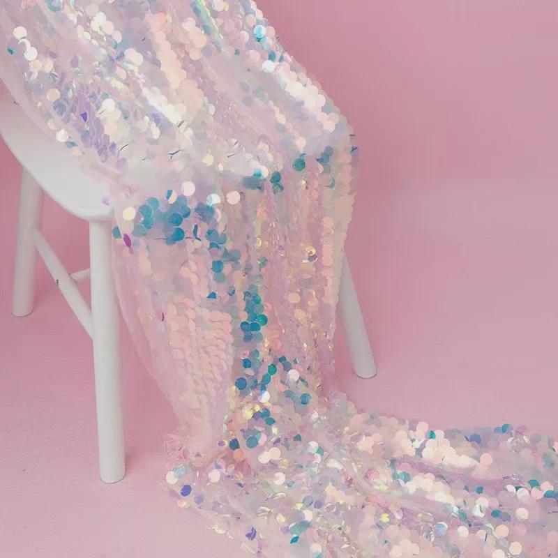 Rongxi Fantasy 18MM Крупная сетчатая ткань с пайетками в виде рыбьей чешуи для фонов и одежды