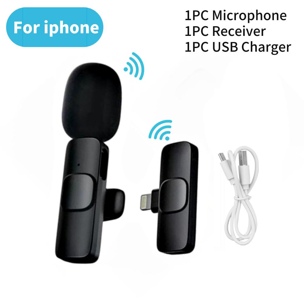 Беспроводной петличный микрофон 1 аудиоприемник + 2 микрофона Запись аудио-видео игр Микрофон для живого телефона в блоге Type-C Plug-and-Play для IPhone Android