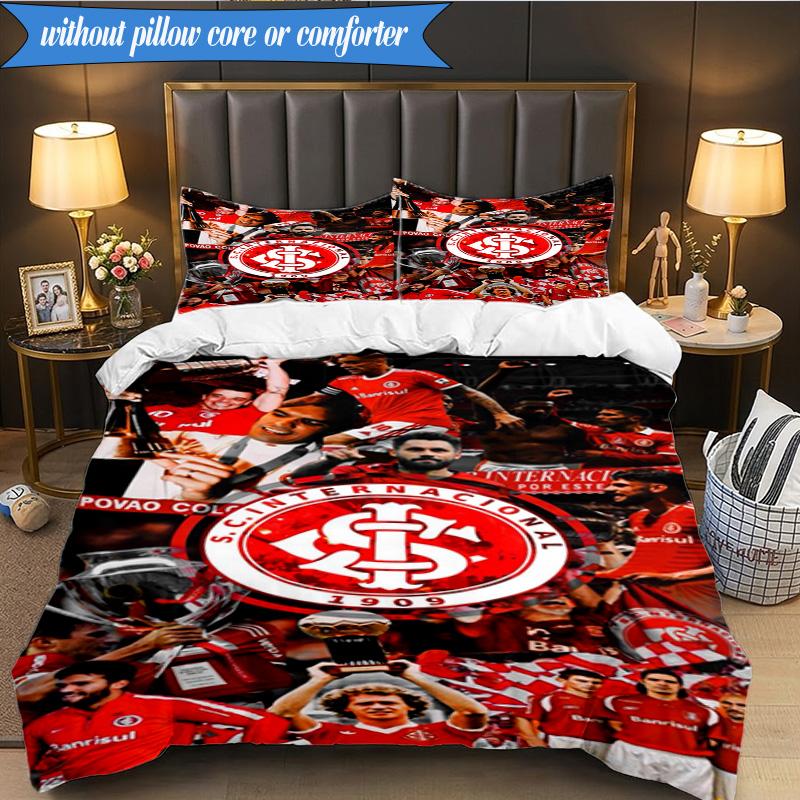 Intercontinental Football Crest 3pcs Bedding,Including 1pc Duvet Cover And 2pcs Pillowcases Perfect for Christmas,Ideal for Bedroom, Dormitory