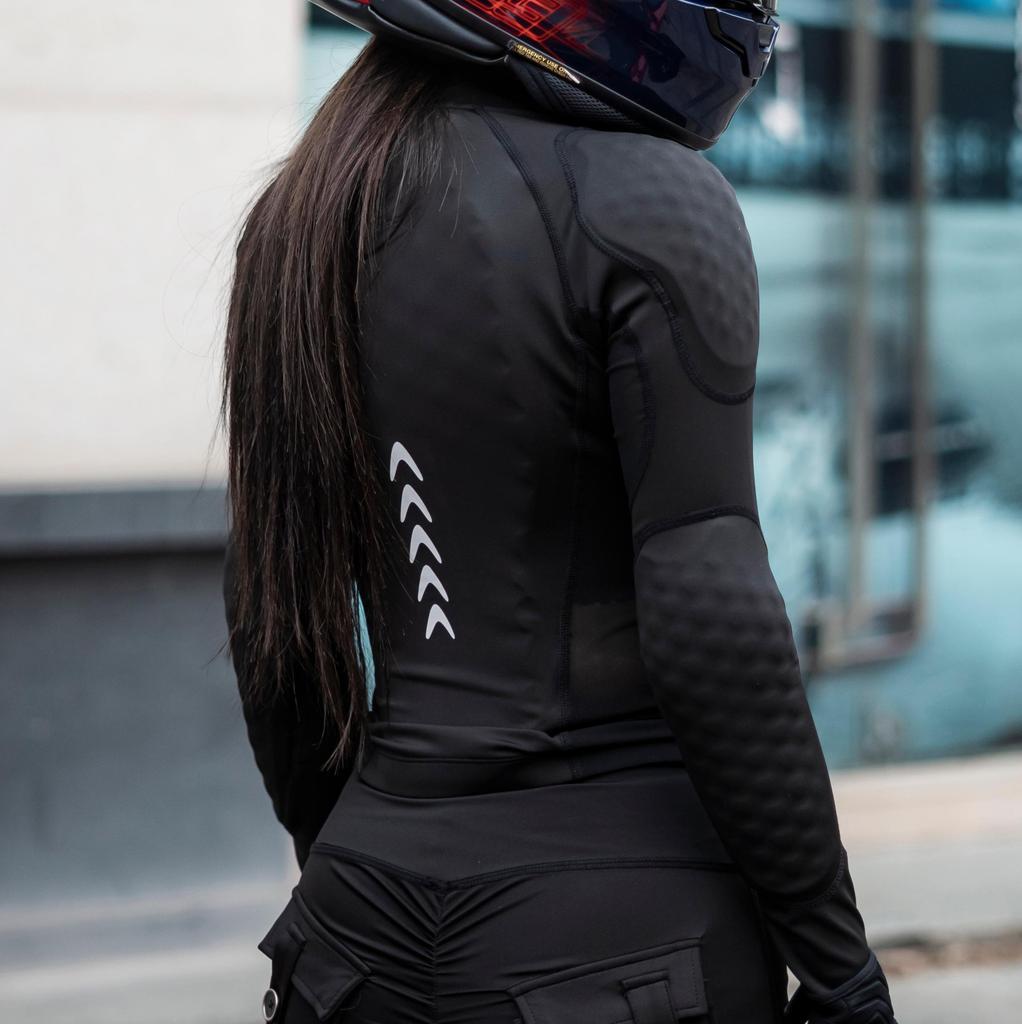 Women Motorcycle Soft Armor Shirts Motocross Riding Armored Base Layers Shoulder Pads