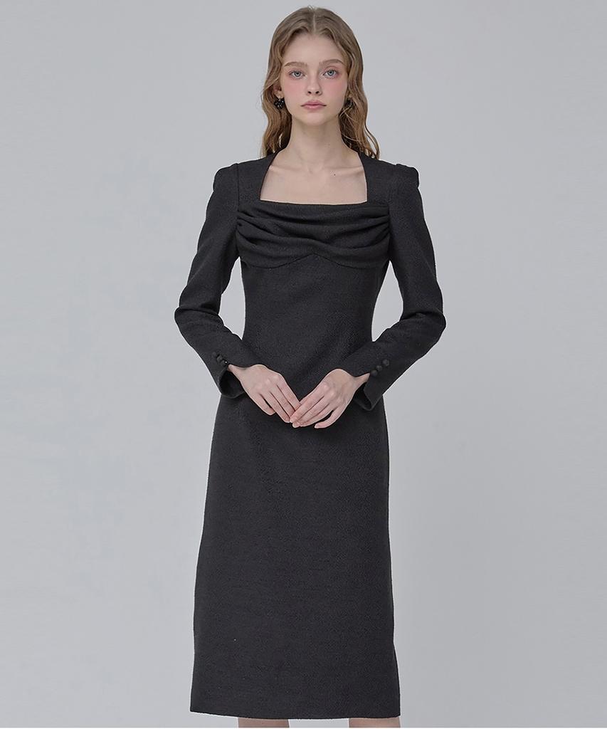 Julie And Kara 24 Fw Collar 108 Dear Vivian Tweed Dress Black