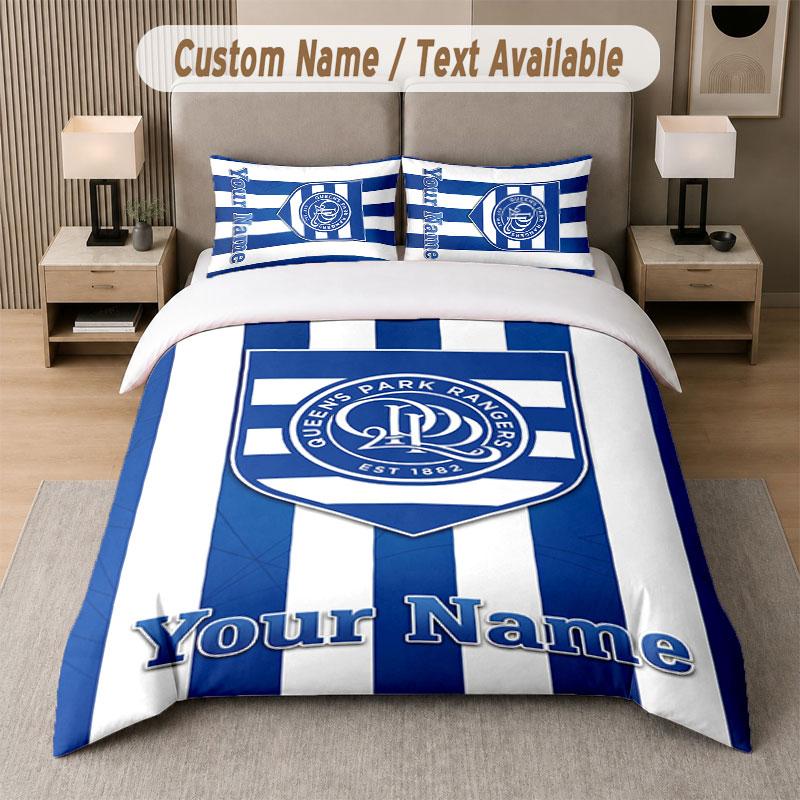 Постельное белье на заказ с узором Queens Park Rangers FC, Печать имени Текст 1 пододеяльник плюс 2 наволочки Домашний текстиль